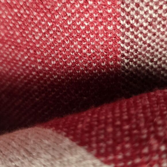 Tahari Buffalo Plaid Mock Neck Sweater Red Cream Large Cozy Fall Trending - Picture 13 of 13